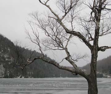 Cascade lake in winter