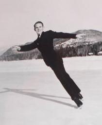 Dick Button skating on Mirror Lake
