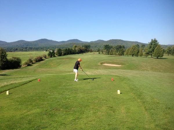 Teeing off on a gorgeous Adirondack late summer golf day