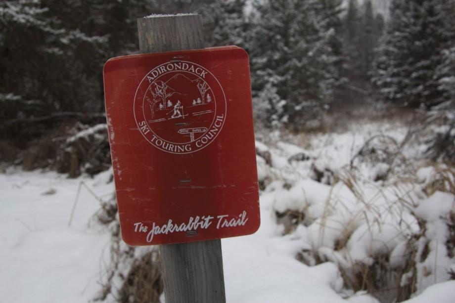These red signs will help guide your way on any section of the Jackrabbit Trail