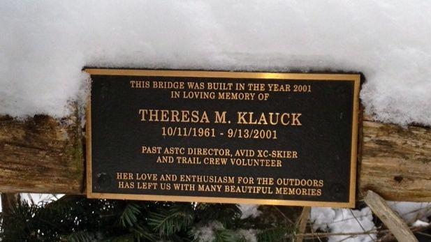 Theresa's Plaque on the bridge near Craigwood Golf Course