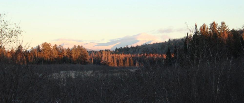 Whiteface Mountain basks in the setting sun.