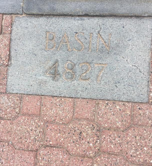 46er plaque for Basin Mountain, the ninth tallest mountain in the state.
