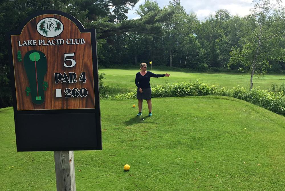 That way: hitting our tee shots on the That way: hitting our tee shots on the