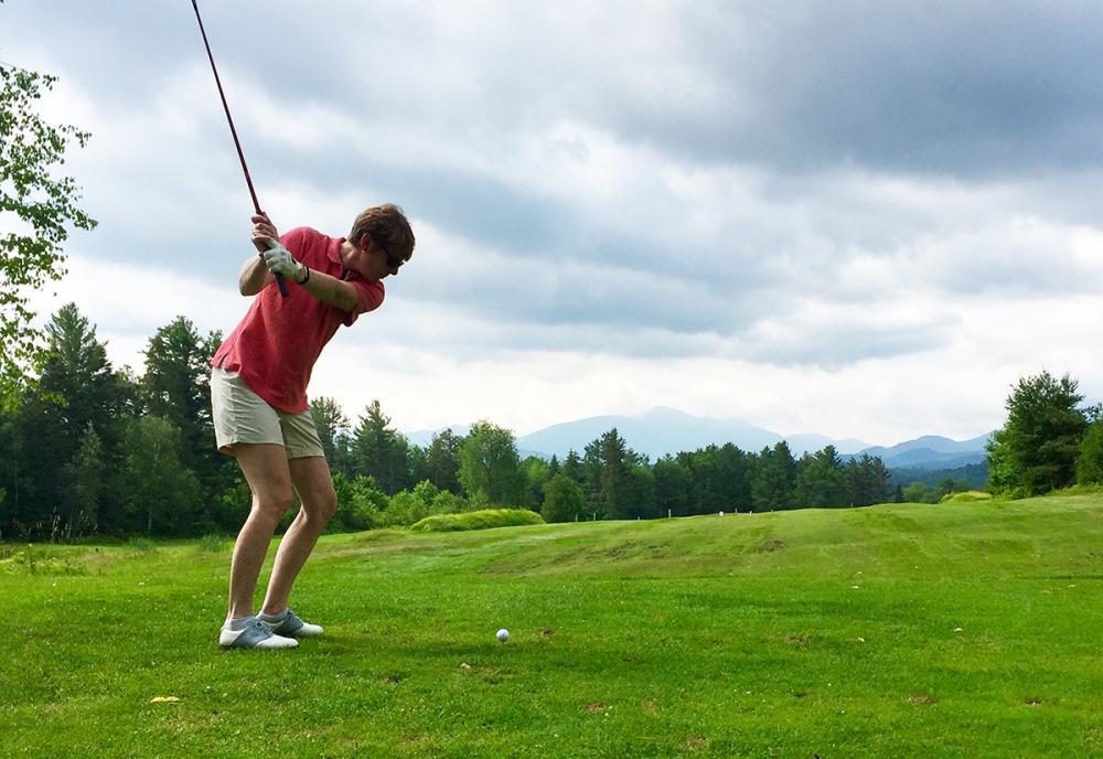 Teeing off from the yellows. Teeing off from the yellows.