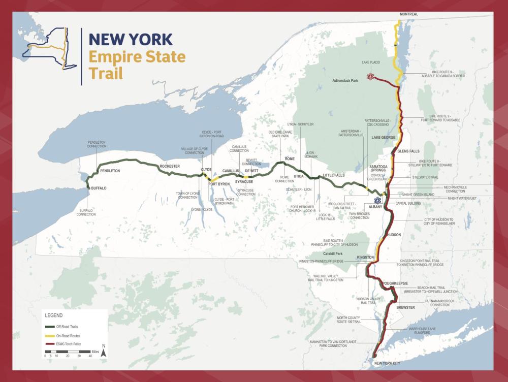 The ESWG relay torch run route.