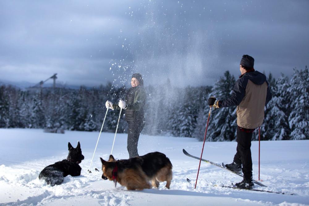 Every body enjoys having the whole snow field.