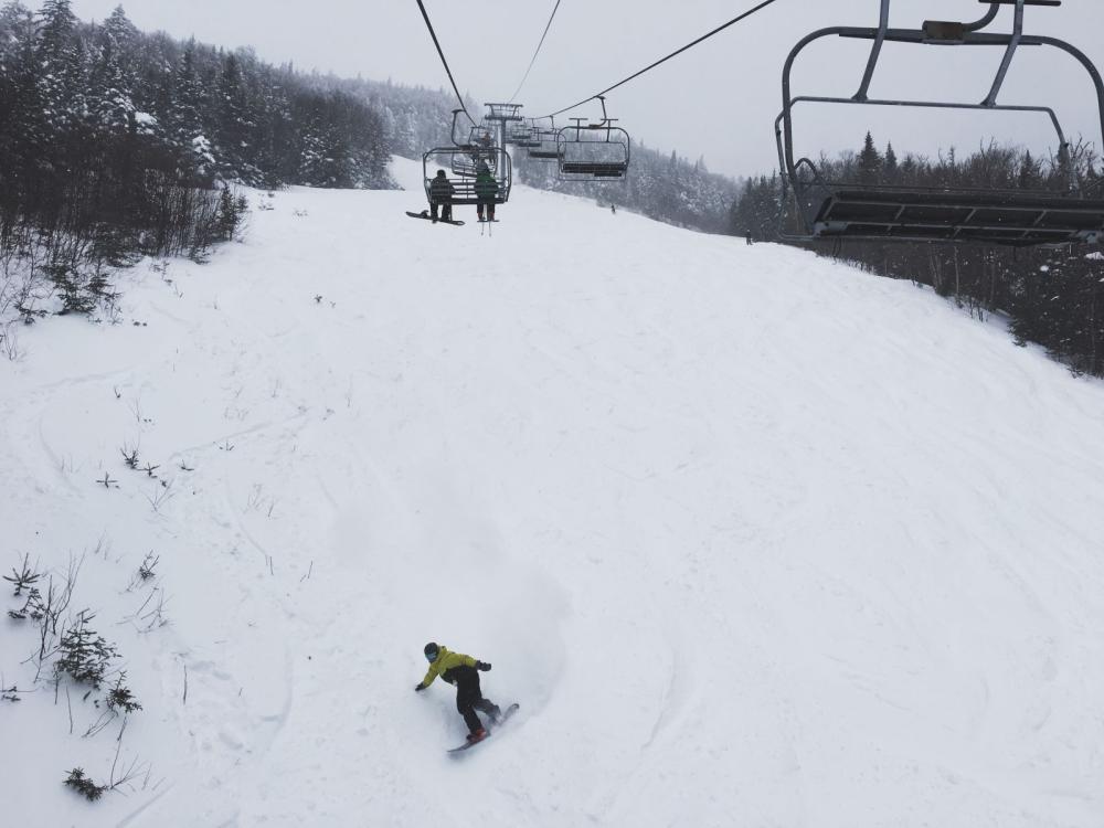 View from a ski lift on Whiteface Mountain