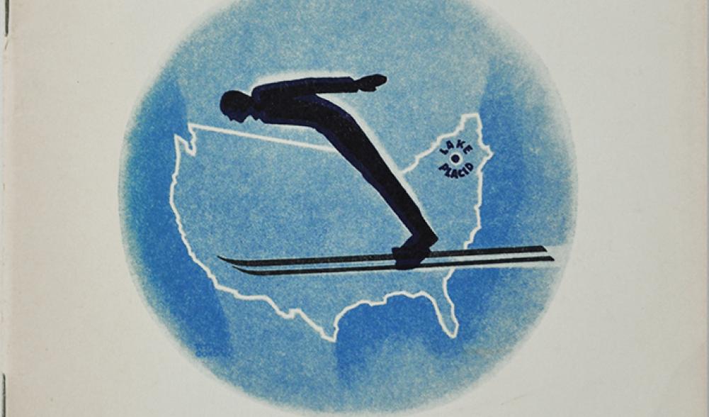 Image of the front cover of a daily program from the 1932 Olympic Winter Games