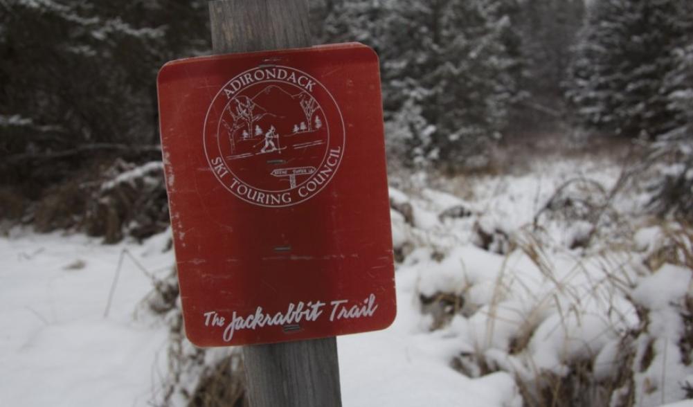 These red signs will help guide your way on any section of the Jackrabbit Trail
