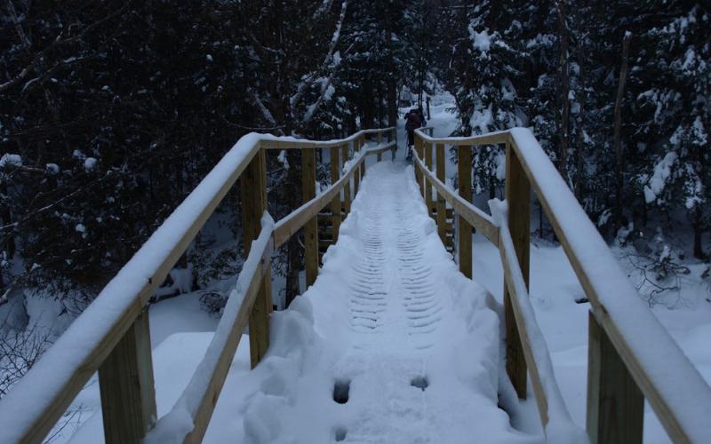 There are bridges to traverse the trickiest parts of the Tabletop trail.