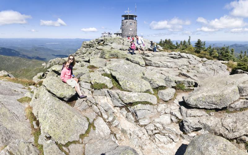 The top of Whiteface Mountain comes with a peak to peak set of stairs and a cafe.