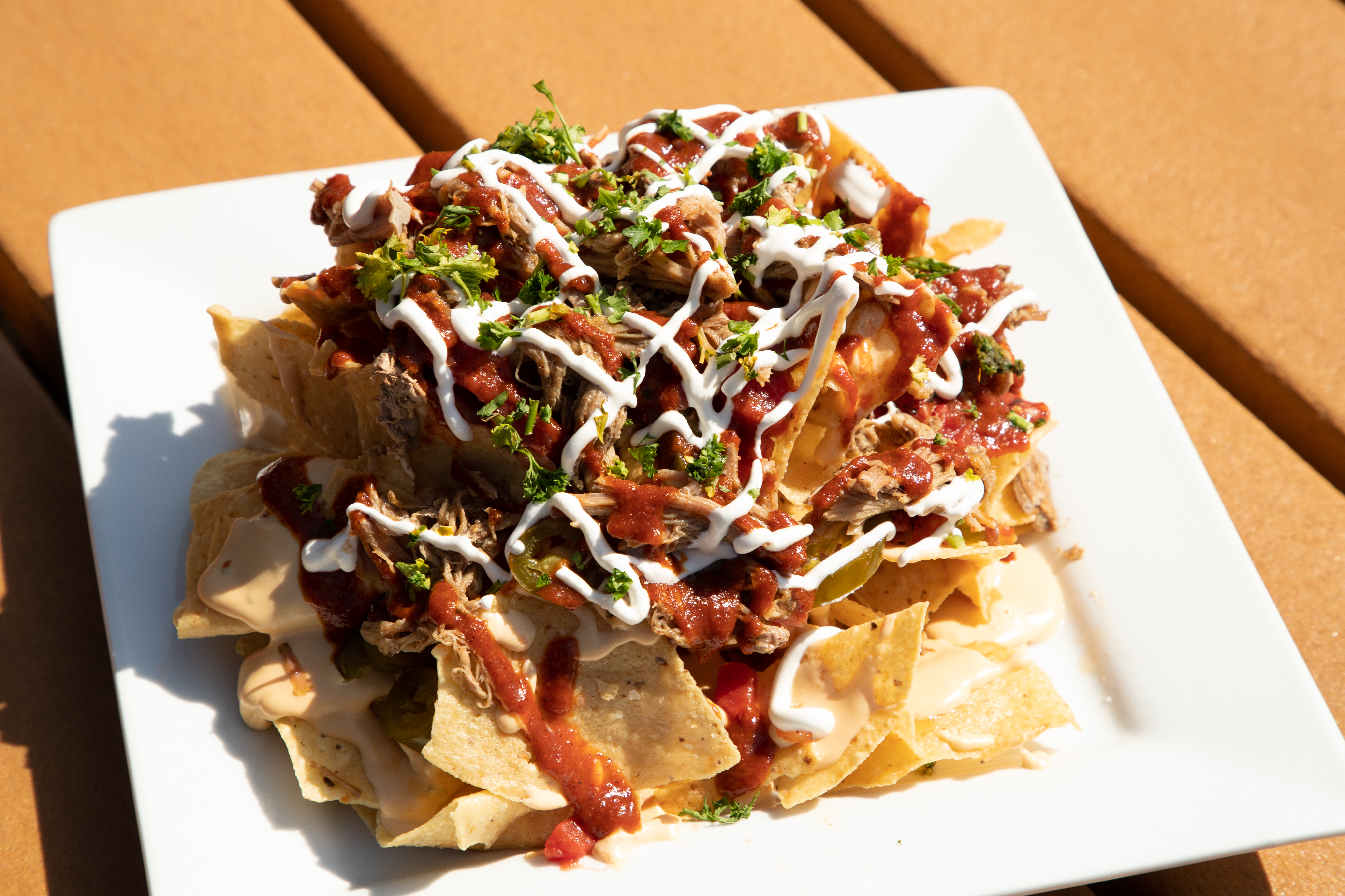 The food at the lodge&#44; like these nachos&#44; is a treat!