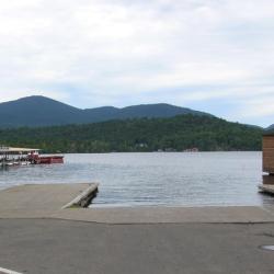 A large boat ramp to a lake