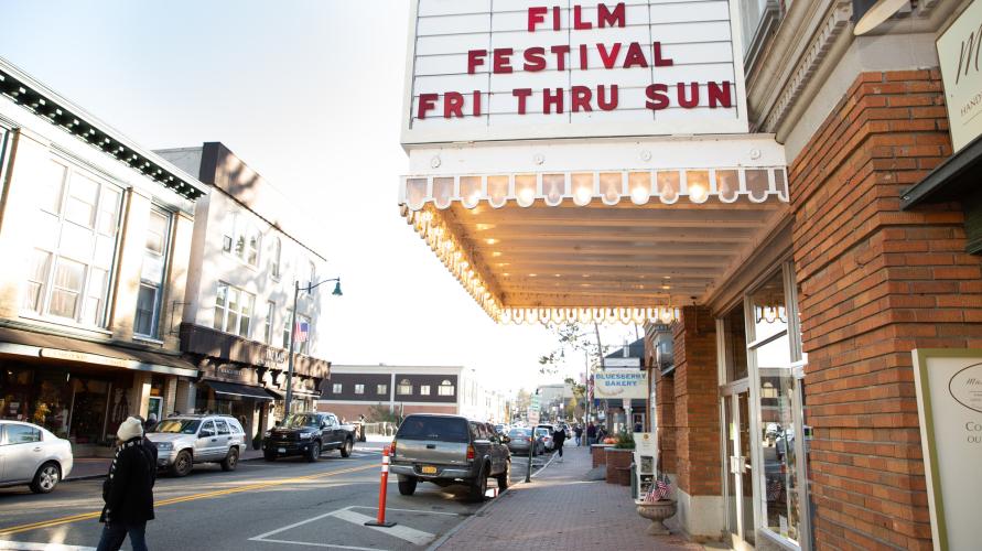 The Palace Theatre's marquee on main street Lake Placid during the Lake Placid Film Festival