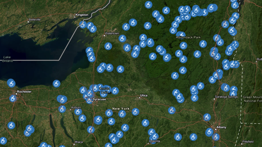 The DEC has created an interactive map sharing information about locations that are handicap accessible.