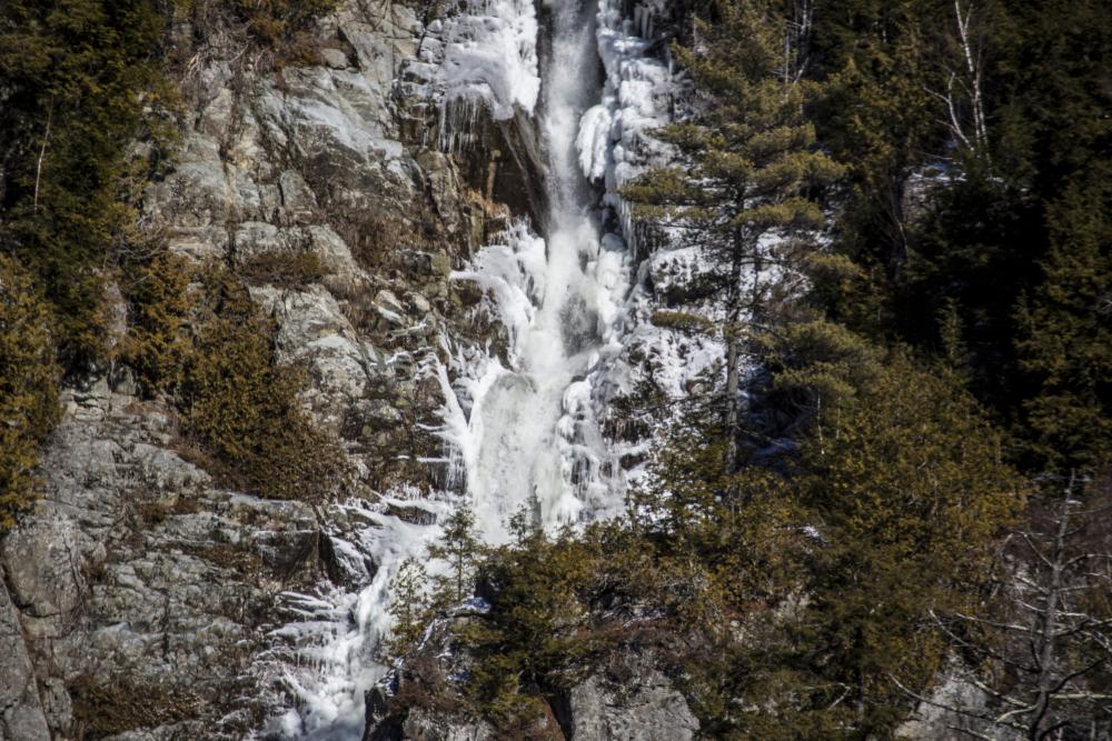 Winter shot of Roaring Brook Falls in Keene, NY