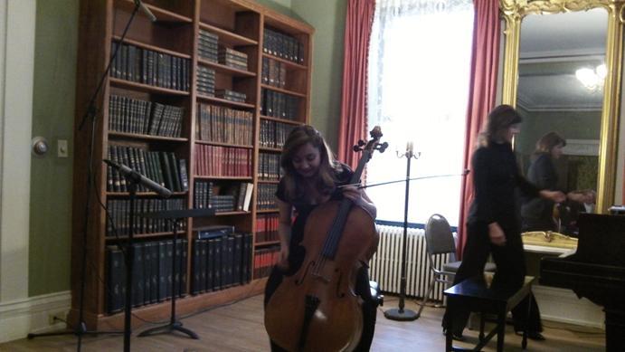 Pianist and Cellist Setting Up