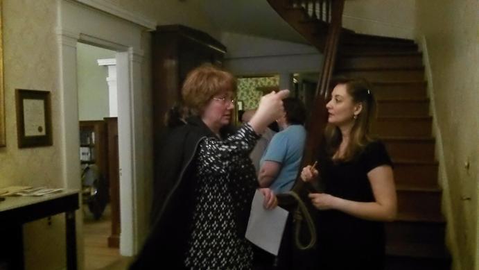 Tania Lisboa (right) conversing with audience after performance