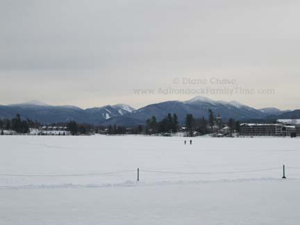 Beautiful view of the Adirondack High Peaks from Mirror Lake XC Ski Mirror Lake