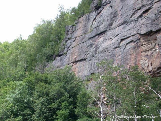 Rock Climber on cliffs of Pitchoff