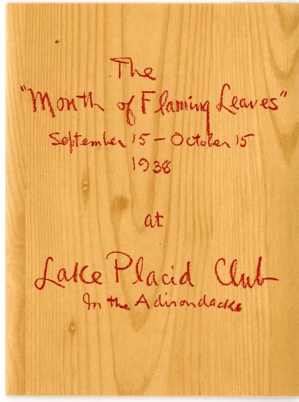 Brochure cover. From the archives of the Lake Placid-North Elba Historical Society