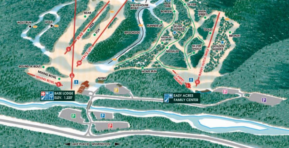 Whiteface Mountain Ski Area Parking Map Whiteface Mountain Ski Area Parking