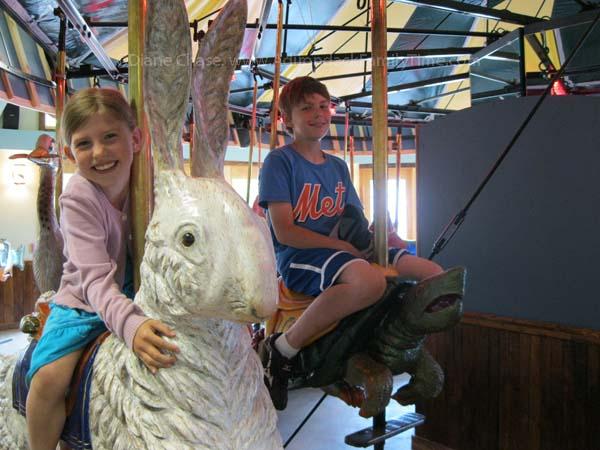 Choose your favorite animal and go for a ride! kids on carousel