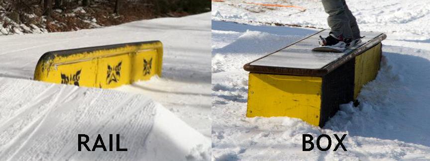 Park Features: Rail (left), Box (right) Park Features images, rail and box