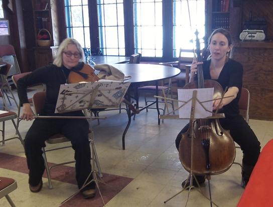 Rehearsing for Baroque Concert: Dorit Gaedtke and Muriel Kerr