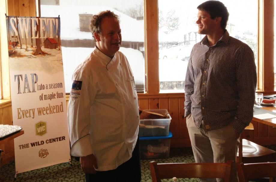 Chef David Hunt discusses the benefits of and how he incorporates maple into his menu with Mike Farrell of the Uihlein/Cornell Sugar Maple Research Program Chef Hunt