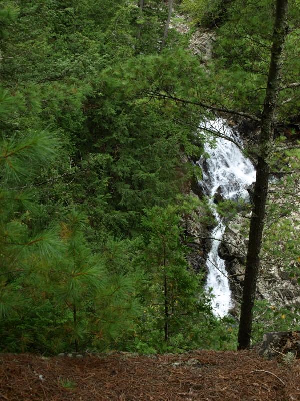Looking down at the falls