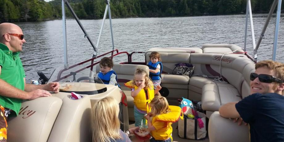 Multiple twins boating in the Adirondacks Boating in the Adirondacks