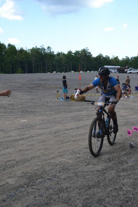 taking a feed on the Whiteface/Wilmington 100K course