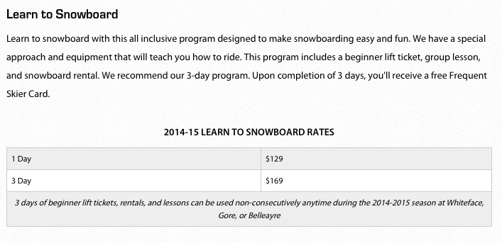Learn to Snowboard, Cheap 3-Day Package at Whiteface Mountain, NY Learn to Snowboard, Cheap 3-Day Package at Whiteface Mountain, NY