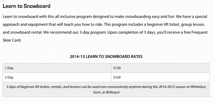 Learn to Snowboard, Cheap 3-Day Package at Whiteface Mountain, NY