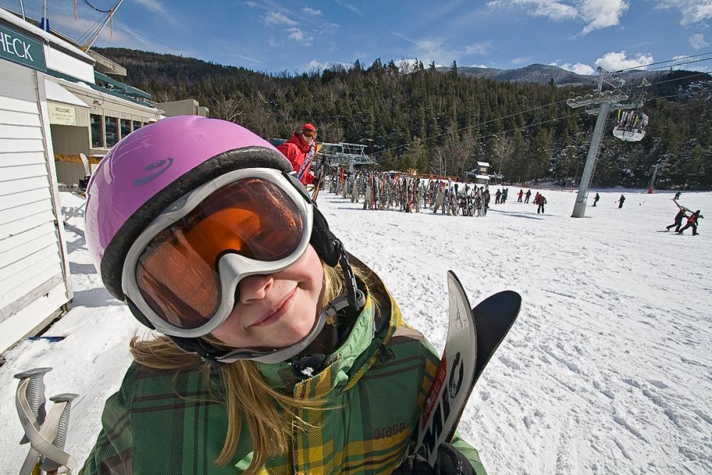 Girl learning to ski at Whiteface