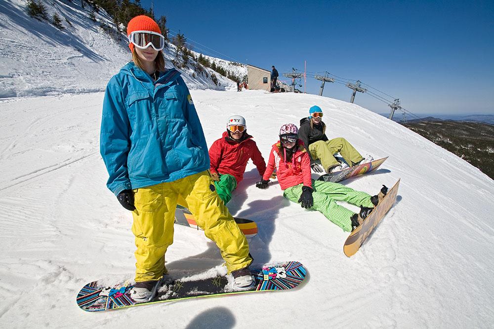 Girls snowboarding at Whiteface