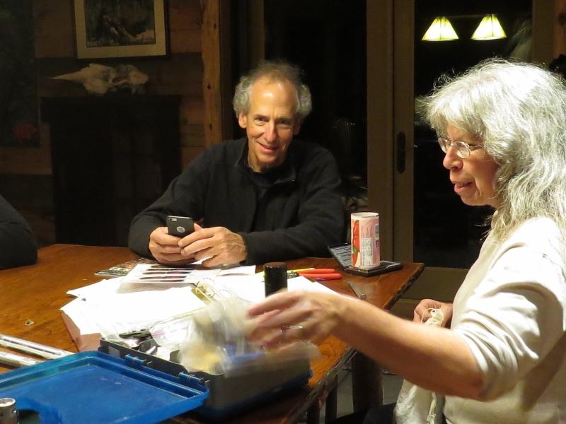 Larry Master & Nina Schoch with a Northern Saw-whet Owl