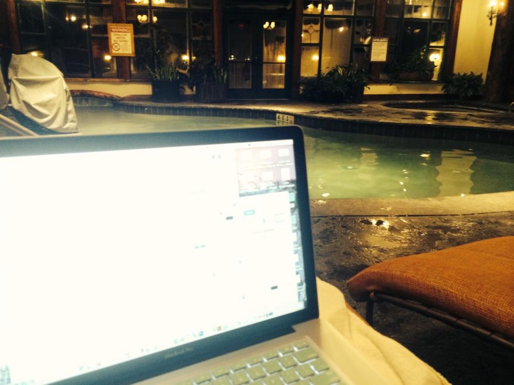 Poolside blogging at the Whiteface Resort and Spa