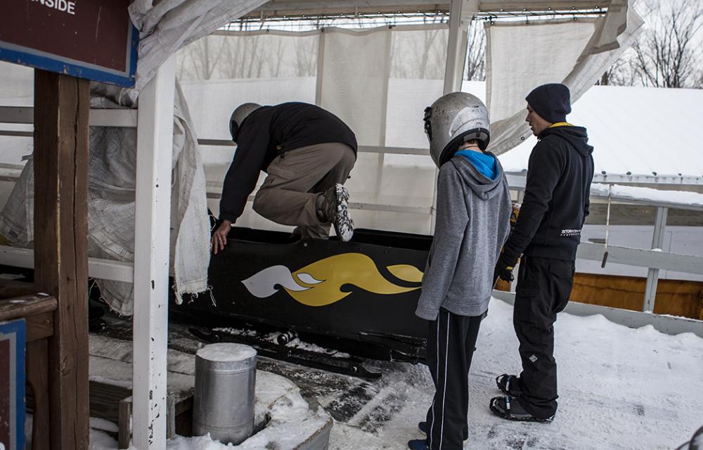 Getting in the sled