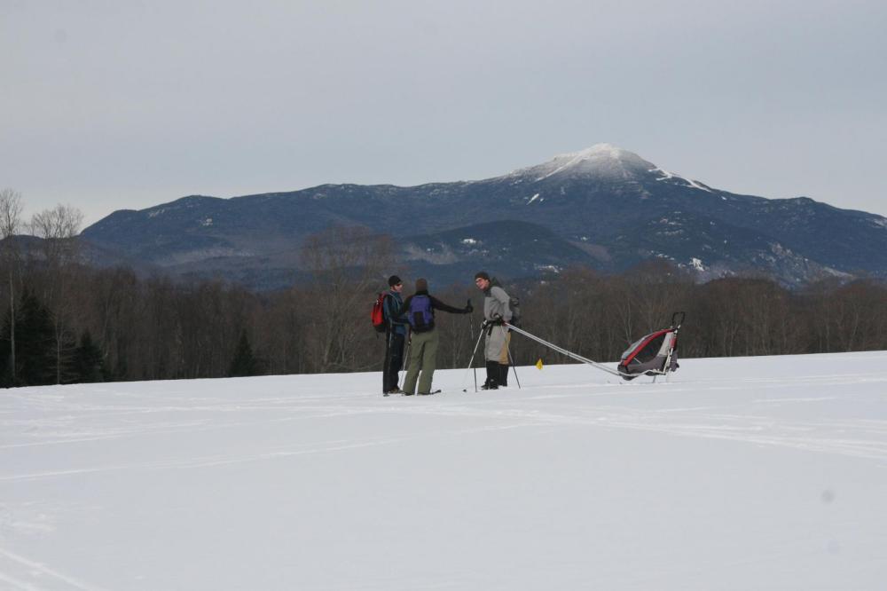 On the Jackrabbit trail between Van Ho and Lake Placid Village, with spectacular Whiteface Mt. in the background