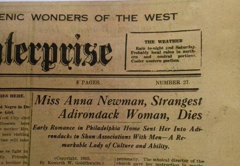 Anna's obituary in the Adirondack Daily Enterprise