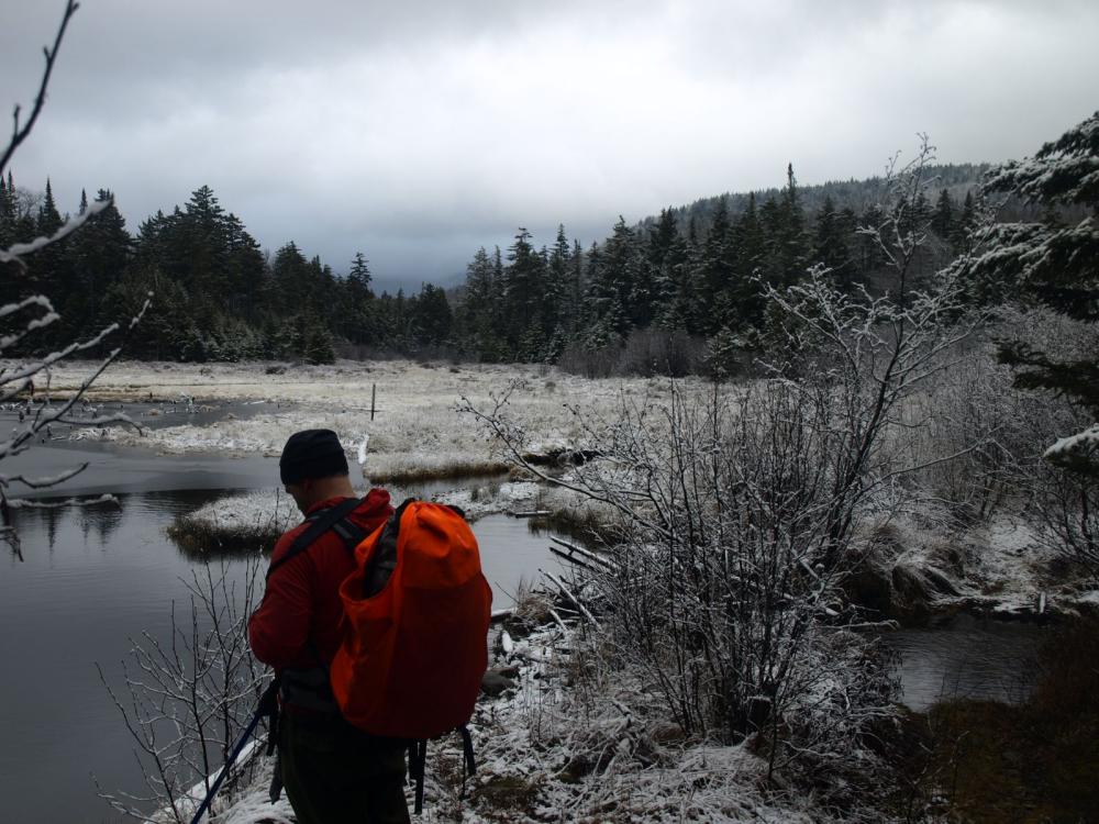 Mike back at the beaver pond