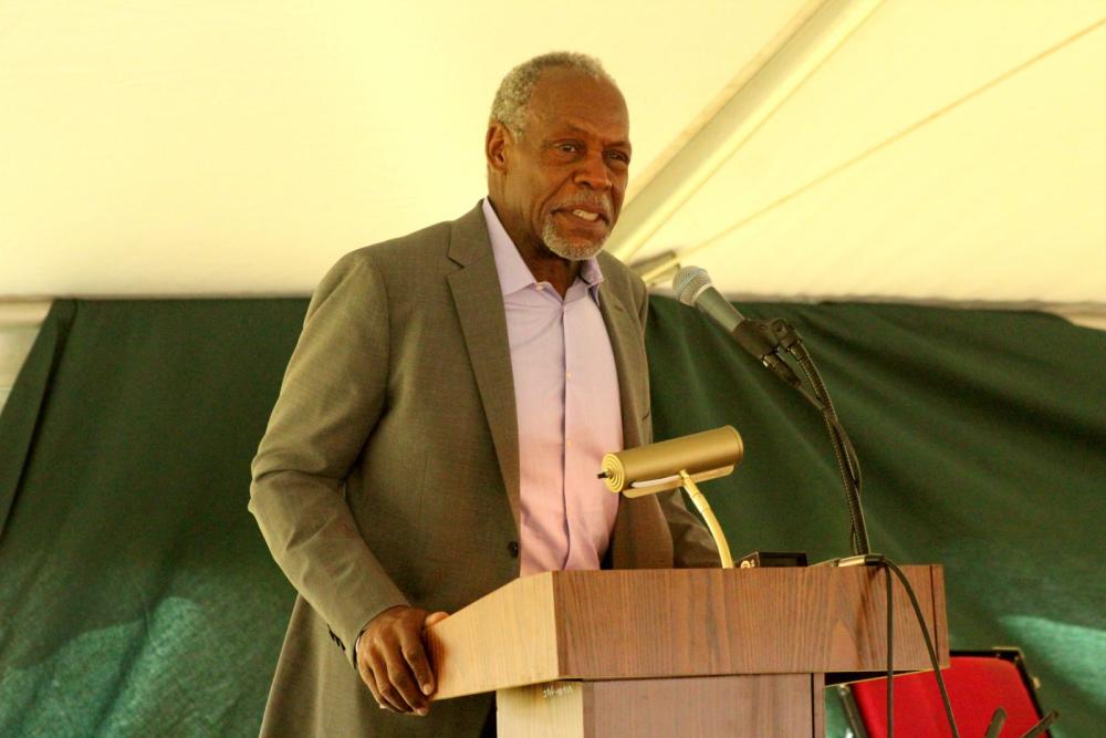 Danny Glover speaks during John Brown Day.