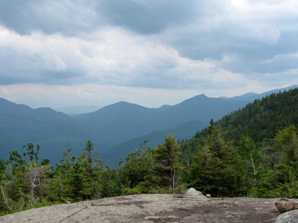A gathering storm is seen from the summit of Blueberry Mountain.