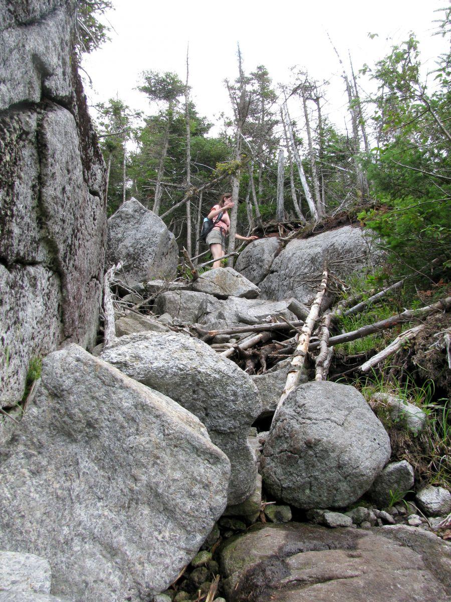 The steep, rocky gully on the backside of Seward.