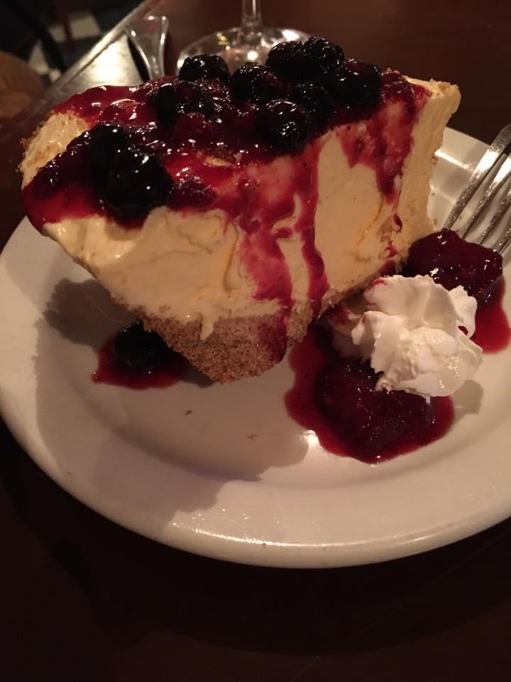 Lemon Ice Cream Cake with blackberry compote