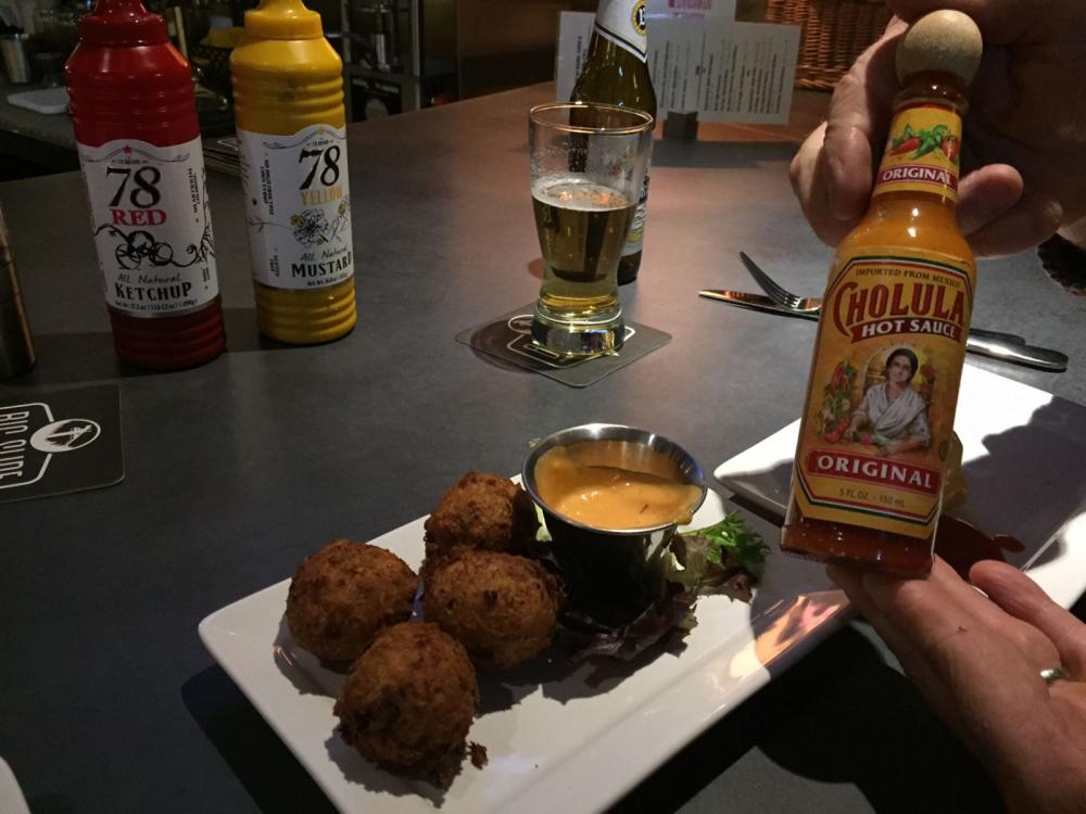 Big Slide Crab Fritters with Kewpie Maple Mayo