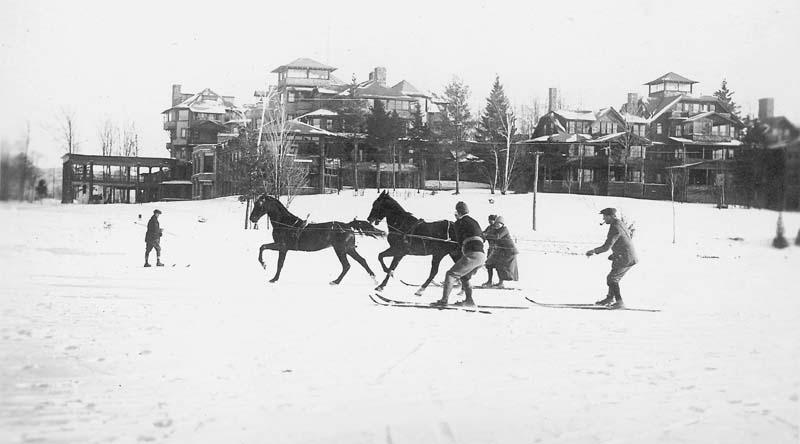 Playing in the snow at the Lake Placid Club